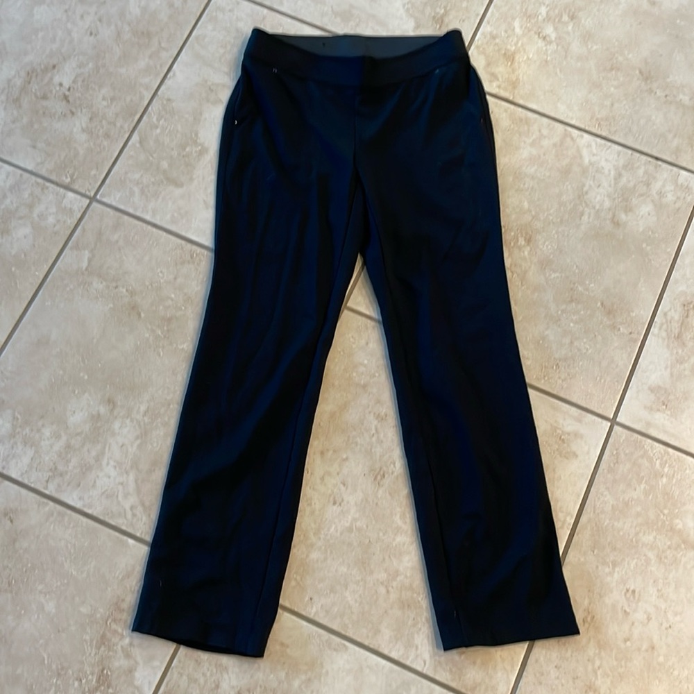 Inc Black Ponte Pants Zip Back Pockets Size 10